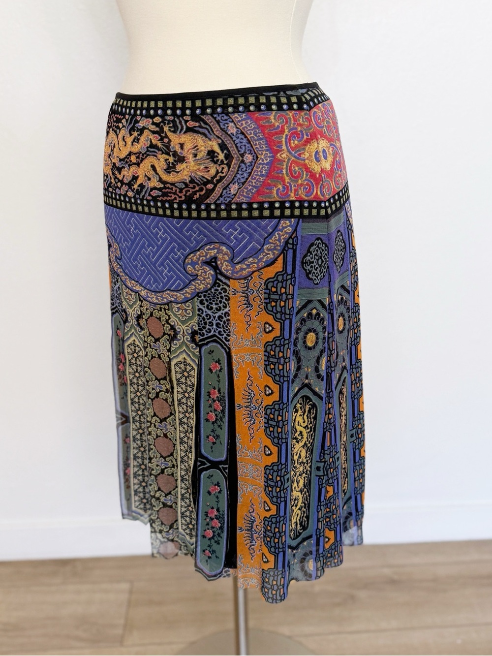 Vivienne Tam 90s Archive Dragon Print Power Mesh Skirt NWT Size 3 - Picture 11 of 11